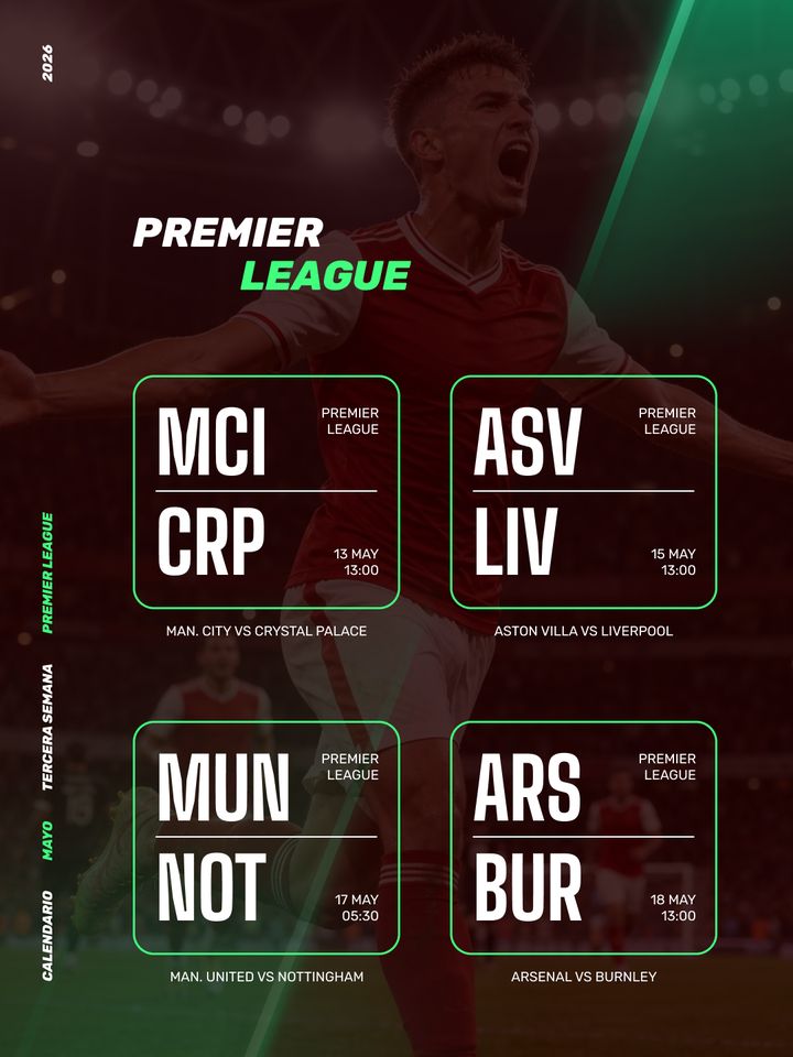 Weekly fixtures, slide 3