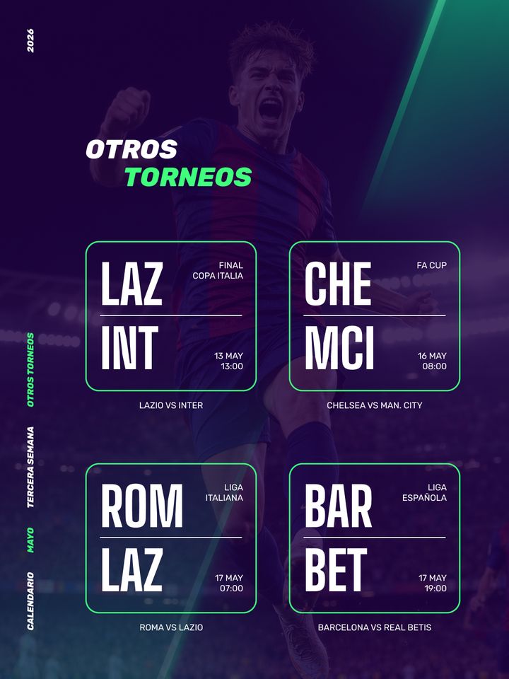Weekly fixtures, slide 4