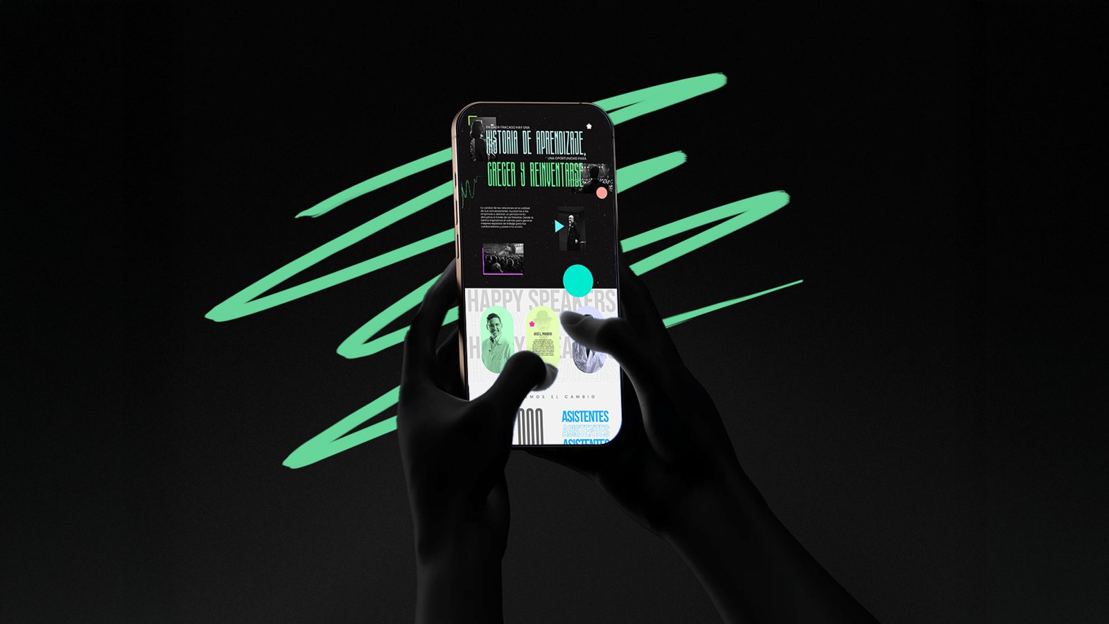 Happy Talks on a phone: story and speakers sections