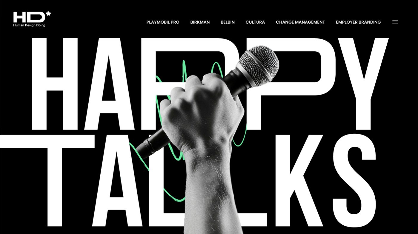Hero section of the Happy Talks landing page